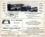 Thompson Garage, W.D. Howard, Fergus Auto Co., Fergus Falls Tile Works, M. Benson, Otter Tail County 1925
